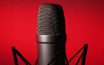 Video Stock Professional Microphone On A Red Background Free