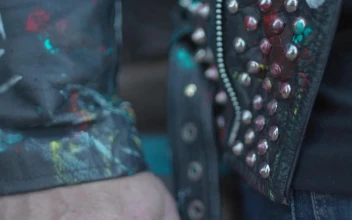 Video Stock Punk Man Wearing A Jacket Stained With Paint Free