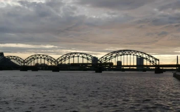 Video Stock Railway Bridge Silhouette During Sunset Free