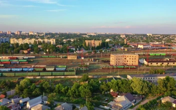 Video Stock Railway Station With Carriages Aerial Shot Free