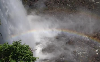Video Stock Rainbow At The Bottom Of The Waterfall Free