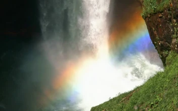 Video Stock Rainbow Colors At The Waterfall Free