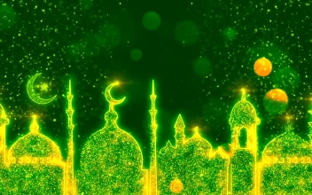 Video Stock Ramadan Kareem Made With Green Particles D Free