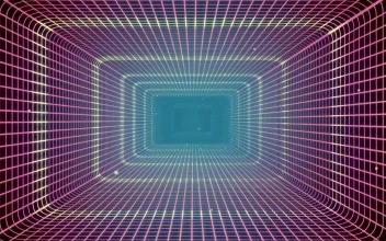 Video Stock Rectangular Passageway With D Neon Grid Walls Free