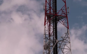 Video Stock Red And White Communications Tower Free