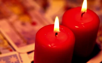 Video Stock Red Candles Surrounded By Tarot Cards Free