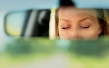 Free Stock Video Reflection Of A Woman In The Rear View Mirror