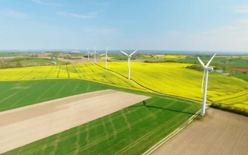 Free Stock Video Renewable Energy Farm In The Countryside Drone Shot