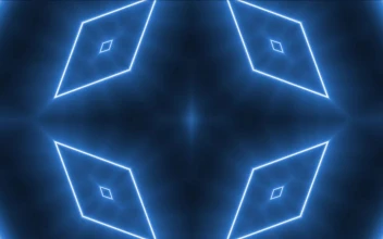 Free Stock Video Rhombus Tunnel Of Blue Light Reflected In A Prism