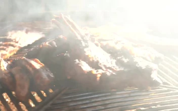 Free Stock Video Ribs Rotating On The Grill