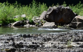 Free Stock Video River Over Rock Formations