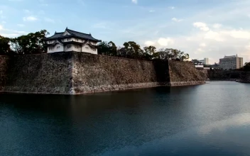 Free Stock Video River Surrounding A Japanese Medieval Castle
