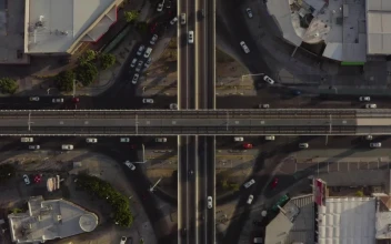 Free Stock Video Road Junction In A Roundabout In A View From The