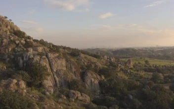 Free Stock Video Rocky Mountain Covered With Trees Seen From Above