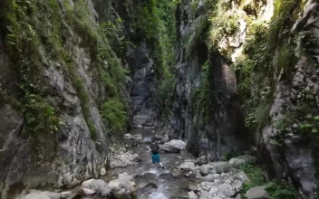 Free Stock Video Rocky River In Between Two Mountains Precipitous