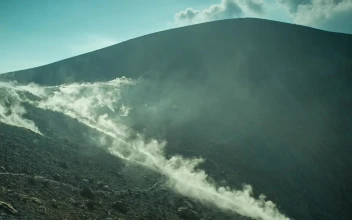 Free Stock Video Rocky Volcano While The Smoke Covers It