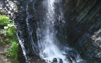 Free Stock Video Rocky Waterfall Aerial Close Up