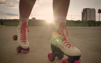 Free Stock Video Roller Skates Of A Girl When Skating Down An Empty