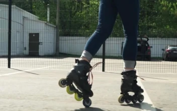 Free Stock Video Roller Skating Backwards While Spinning