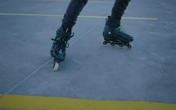 Free Stock Video Rolling Skates Through A Parking Lot