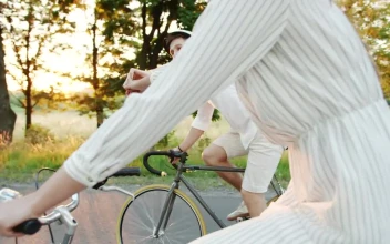 Free Stock Video Romantic Couple Hold Hands On Country Bike Ride