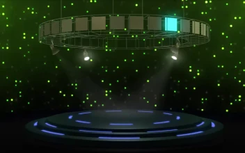 Free Stock Video Rotating Dance Floor In An Empty Purple Space