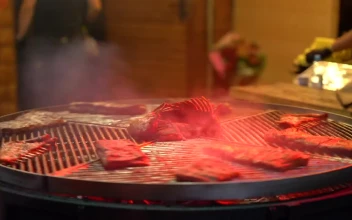 Free Stock Video Rotating Grill With Ribs