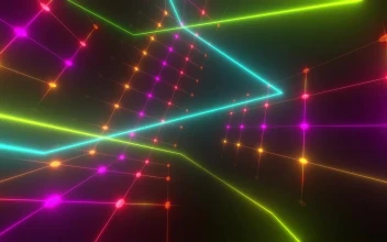 Free Stock Video Rotating In A Cube With Colored Light Points