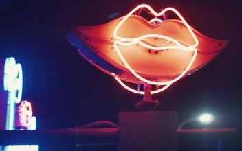 Free Stock Video Rotating Neon Lips Sign
