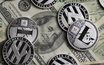 Free Stock Video Rotating Shot Of Cryptocurrency Coins Over Dollar Bills