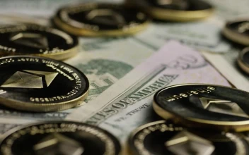 Free Stock Video Rotating Shot Of Ethereum Kinds Over Dollar Bills