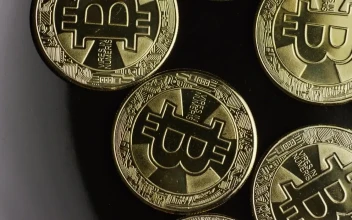 Free Stock Video Rotating Shot Of Golden Bitcoins From Above