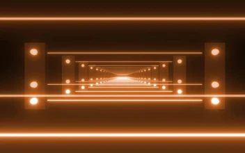 Free Stock Video Row Of Parallel Bars Casting Orange Light Rays