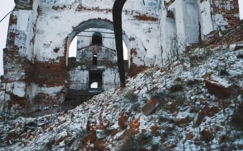 Free Stock Video Ruins Of An Old Church In The Snow