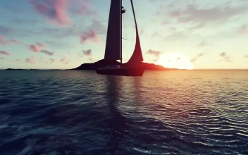 Free Stock Video Sailboat Sailing In A Paradisiacal Landscape