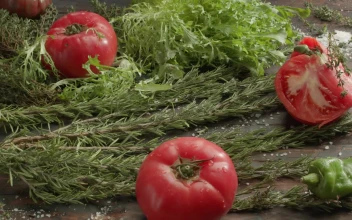 Free Stock Video Salad Ingredients On A Wooden Table