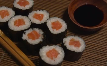 Free Stock Video Salmon Rolls By Chopsticks