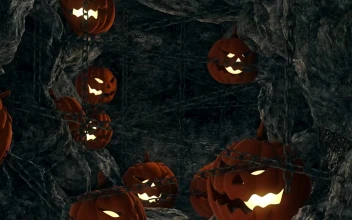 Free Stock Video Scary Caves With Happy Halloween Sign