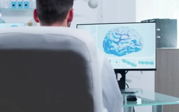 Free Stock Video Scientist Studies D Brain Model In Modern Medical Office