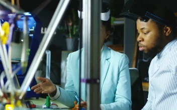 Free Stock Video Scientist With Virtual Reality Headsets Talking