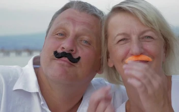 Free Stock Video Senior Couple With A Fake Mustache