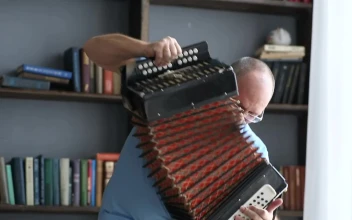 Free Stock Video Senior Man Playing The Accordion