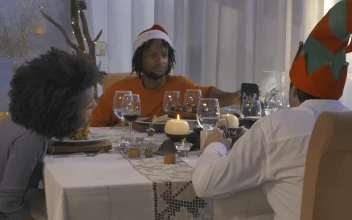 Free Stock Video Several Friends Having A Christmas Dinner