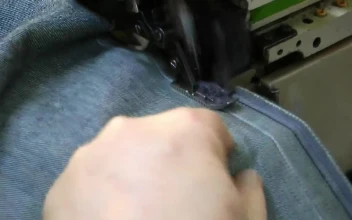 Free Stock Video Sewing Pants In Industrial Machine