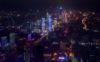 Free Stock Video Shenzhen Iluminated Skyscrapers At Night