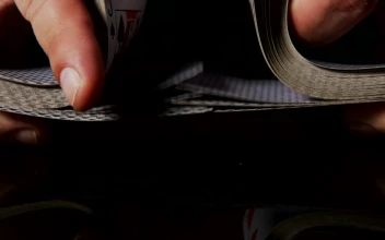 Free Stock Video Shuffling Cards By Splitting The Deck