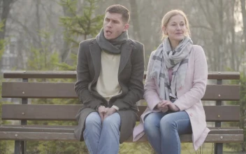 Free Stock Video Shy Couple Sit Silent On Park Bench On Cold Day