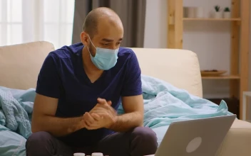 Free Stock Video Sick Man Chats On Video Call From Couch At Home