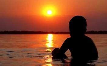 Free Stock Video Silhouette Of A Boy In The Sea At Sunset