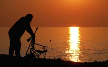 Free Stock Video Silhouette Of A Man Preparing Chair To Fish